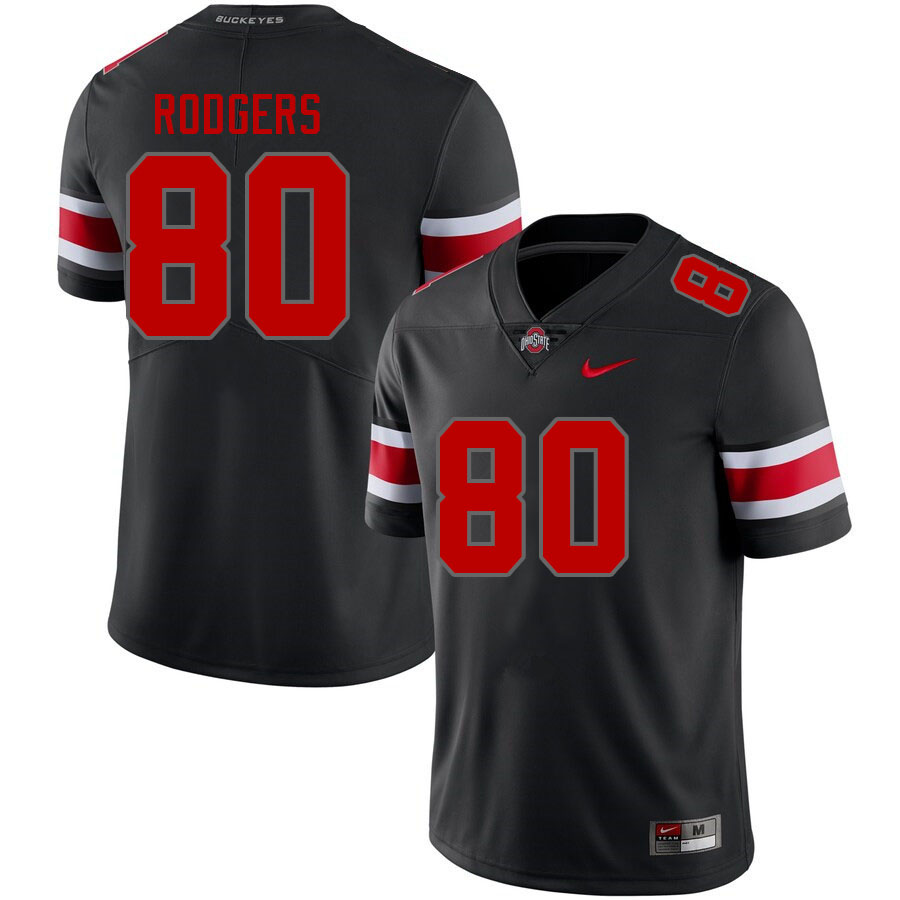 Ohio State Buckeyes Bryson Rodgers Men's #80 Blackout Authentic Stitched College Football Jersey